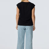 Cap Sleeve Jersey Tank - Black