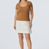 Scoop Neck Short Sleeve Top - Copper