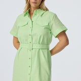 Pocket Shirt Mini Dress - Matcha