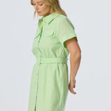 Pocket Shirt Mini Dress - Matcha