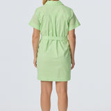 Pocket Shirt Mini Dress - Matcha
