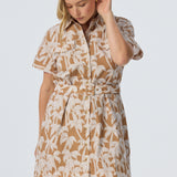 Pocket Shirt Mini Dress - Copper Palms