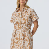 Pocket Shirt Mini Dress - Copper Palms