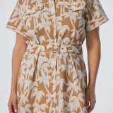 Pocket Shirt Mini Dress - Copper Palms