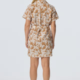 Pocket Shirt Mini Dress - Copper Palms