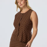 Adjustable Waist Vest - Walnut/White Spot (Pre Order)