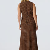 Slip Midi Skirt - Walnut/White Spot (Pre Order)