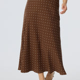 Slip Midi Skirt - Walnut/White Spot (Pre Order)
