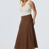 Slip Midi Skirt - Walnut/White Spot (Pre Order)