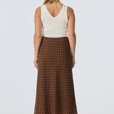 Slip Midi Skirt - Walnut/White Spot (Pre Order)