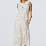 Slip Midi Skirt - White/Black Spot (Pre Order)