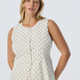 Adjustable Waist Vest - White/Black Spot (Pre Order)