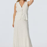 Slip Midi Skirt - White/Black Spot (Pre Order)