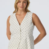 Adjustable Waist Vest - White/Black Spot (Pre Order)
