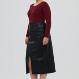 Boat Neck Knit Top - Mulberry