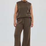 Knit Drawstring Pant - Taupe Marl