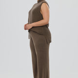 Knit Drawstring Pant - Taupe Marl