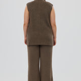 Knit Drawstring Pant - Taupe Marl