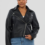 Vegan Leather Jacket - Black