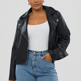 Vegan Leather Jacket - Black