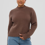 Ribbed Knit Jumper - Espresso