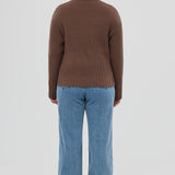 Ribbed Knit Jumper - Espresso