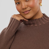 Ribbed Knit Jumper - Espresso