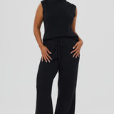 Knit Drawstring Pant - Black