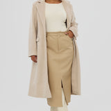 Vegan Leather Skirt - Camel