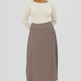 Wrap Midi Skirt - Espresso Geo Wave