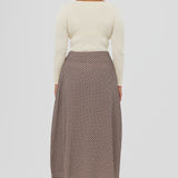 Wrap Midi Skirt - Espresso Geo Wave