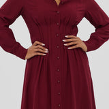 Pintuck Midi Dress - Mulberry