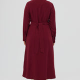 Pintuck Midi Dress - Mulberry