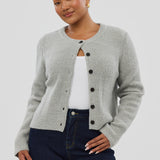 Knit Cardigan - Grey Marl