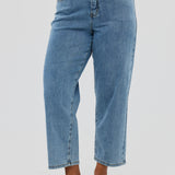 Signature Barrel Leg Jeans - Mid Blue Wash