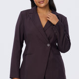 Asymmetric Blazer - Aubergine
