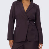 Asymmetric Blazer - Aubergine