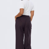 Detachable Belt Tailored Pants - Aubergine
