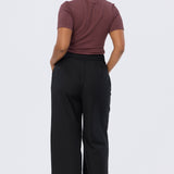 Detachable Belt Tailored Pants - Black