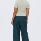 Detachable Belt Tailored Pants - Emerald