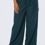 Detachable Belt Tailored Pants - Emerald
