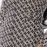 Adjustable Tie Shirt Dress - Aubergine Geo