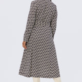 Adjustable Tie Shirt Dress - Aubergine Geo