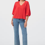 Lantern Sleeve Top - Raspberry