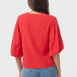 Lantern Sleeve Top - Raspberry