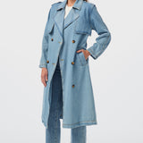 Trench Coat - Mid Blue Wash