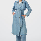 Trench Coat - Mid Blue Wash