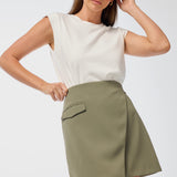 Wrap Mini Skirt - Khaki