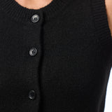 Button Up Knit Vest - Black