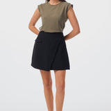 Wrap Mini Skirt - Black